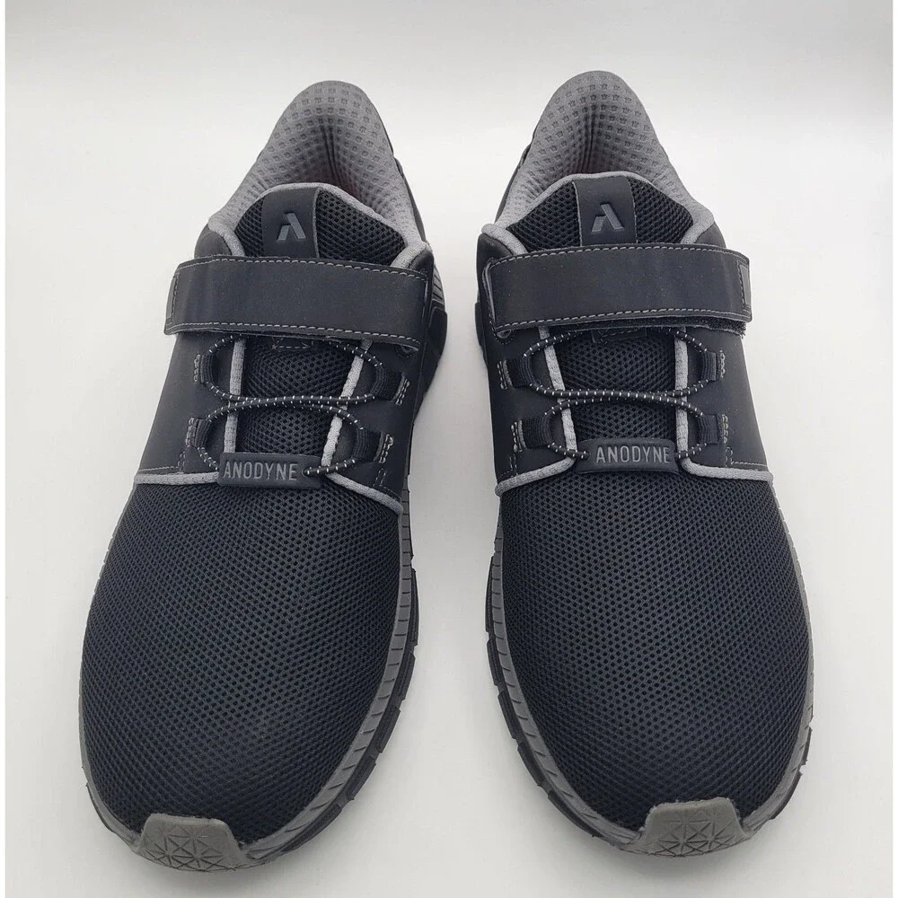 Anodyne No. 46 Mens Sport Jogger Black Grey Diabetic Shoes Mens Size 11 M